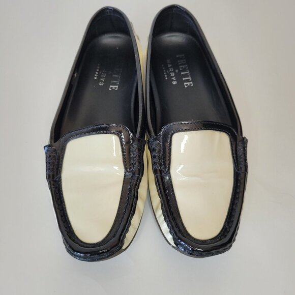 Frette Two-Tone Black and Cream Loafers - Picture 6 of 9